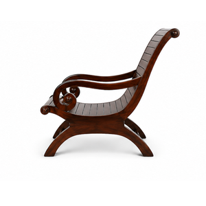 Sillón de Madera de Teca de Lujo, Sillón Clásico con Brazos Curvos, Silla de Madera Maciza para Decoración de Interiores, Muebles Hechos a Mano para Sala de Estar - Product Image 4