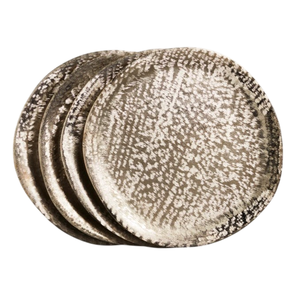 Assiettes rondes dorées modernes avec bord côtelé pour la décoration de table de mariage et la vaisselle de luxe pour événements et fêtes, vente en gros - Product Image 5