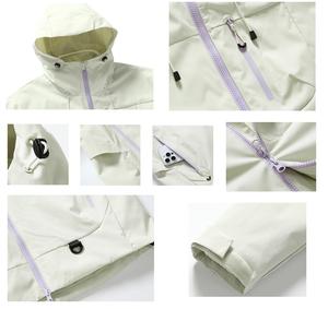 เสื้อแจ็คเก็ตกันลมกันน้ำแบบมีฮู้ดพร้อมซิปสำหรับผู้ผลิต OEM ไซส์ใหญ่ ผลิตจากผ้า Polartec เหมาะสำหรับกิจกรรมกลางแจ้ง เดินป่า และกันฝน สำหรับทั้งชายและหญิง - Product Image 5