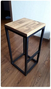 Industrial Square <b>Side</b> <b>Table</b> Wood Top Black Metal Frame End <b>Table</b> for Living Room Bedroom <b>Sofa</b> Office Home Furniture Wholesale - Product Image 4