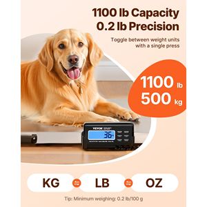 Bilancia Digitale per Bestiame 1100Lbs X 0.2Lbs, Grande Bilancia Veterinaria per Animali Domestici, Piattaforma in Acciaio Inossidabile, Bilancia Elettronica per Spedizioni Postali Pesanti - Product Image 2