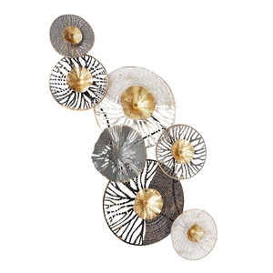 Luxury White & Gold Textured Metal <b>Wall</b> <b>Decor</b> Industrial 3D Floral Sunburst <b>Wall</b> Sculpture Handmade Iron Art for Modern Home - Product Image 5