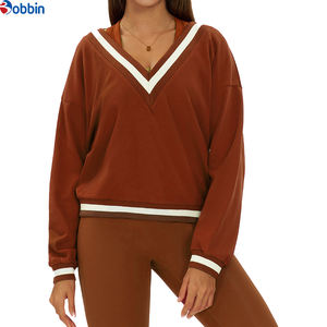 BOBBIN INDUSTRIES Sudadera de Mujer Más Vendida para Otoño/Invierno, Cuello en V, 100% Algodón, Felpa, Holgada, Informal, Manga Larga, para Gimnasio y Running - Product Image 6