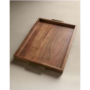 Elegante Bandeja de Madera Grabada para Servir Copas de Champán con Asas, Multifuncional, Apta para Lavavajillas, Bandejas Decorativas para Restaurante - Product Image 6