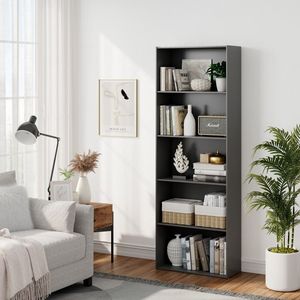 Libreria in Legno Multifunzionale a 5 Ripiani 23,5 X 9,5 X 67 Pollici per Casa e Ufficio, Scaffali Resistenti per Uso Domestico e Professionale - Product Image 2