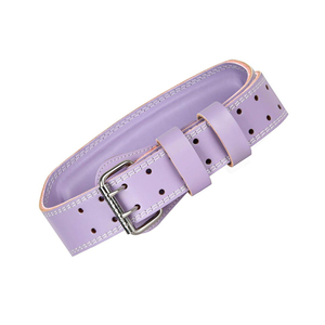 Cinturón de Piel Morado para Levantamiento de Pesas, Ajustable, con Soporte Lumbar y Hebilla Metálica para Powerlifting y Gimnasio - Product Image 3