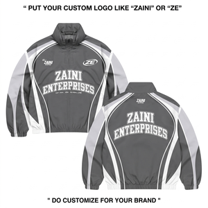 100 GSM Premium Polyester Taffeta Windbreaker <b>Jacket</b> Grey White Curved Panel Design Custom Logo Printed Outdoor <b>Jacket</b> - Product Image 1