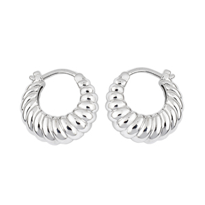 Handcrafted bohemian sterling silver hoop <b>earrings</b> with ethnic artisan design lightweight statement jewelry for women gift - Product Image 4