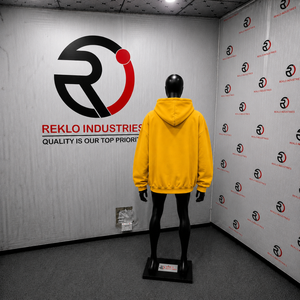เสื้อฮู้ดดี้โอเวอร์ไซส์สีเหลืองพิมพ์ลายกราฟิกพรีเมียมสำหรับผู้ชาย ทรงลำลอง แขนปกติ ผ้าฝ้ายถัก ใส่สบายในฤดูใบไม้ร่วง ทรงหลวม GRA - Product Image 4