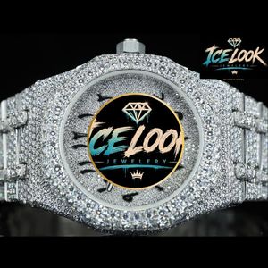 นาฬิกาอัตโนมัติ Ice Look ประดับคริสตัลเรืองแสง สายสแตนเลส ประดับเพชรเทียม เครื่องประดับแฟชั่น - Product Image 4