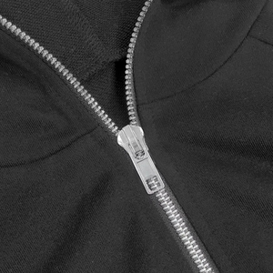 เสื้อฮู้ดครอปสีดำประดับเพชรแบบสั่งทำสำหรับผู้หญิง พร้อมตัวอักษรแบบสั่งทำบนแขนเสื้อ ดีไซน์โอเวอร์ไซส์ สไตล์สตรีทแวร์ ผ้าฝ้าย 100% แห้งเร็ว - Product Image 6