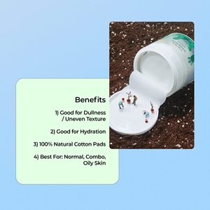 YADAH Cactus Toner Pads Acne Treatment Moisturizing Facial Cleansing Exfoliating Toning Pads 60 Count Cotton Material Vegan Oil - Product Image 5