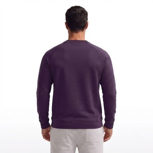 Sweat-shirt en tricot à col rond et manches raglan pour homme, couleur unie, coupe classique, en coton, décontracté, pour l'automne - Product Image 2
