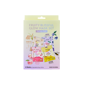 Set de Mascarillas Faciales SOQU Fruity Blissful Glow, 12 Unidades, con Arroz como Ingrediente Principal y Vitamina C - Product Image 1