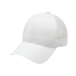 Custom Leather Patch Logo Classic 6 Panel Pre-Curved Brim Mesh Snap Back 112 Trucker Hat Cap 6 Panels Trucker Cap - Product Image 6