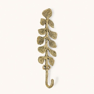Decorative <b>Leaf</b> Branch <b>Wall</b> Hook Cast aluminum Botanical <b>Wall</b> Mounted Hook Gold Hanging Hook Nature Inspired Home <b>Decor</b> single - Product Image 1