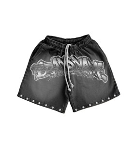 Ensemble court personnalisé pour homme avec impression sérigraphique, coupe ample vintage, style boxy, en coton délavé soleil, idéal pour l'été - Product Image 3