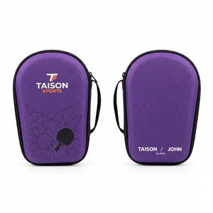 Sac de tennis de table en polyester Oxford 600D de qualité supérieure, 300 GSM, violet et noir, panneau structuré, logo personnalisé par transfert thermique, étui de sport - Product Image 1