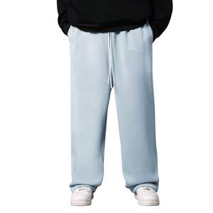 กางเกงวอร์มผู้ชายไซส์ใหญ่ทรงหลวมผ้าฟลีซถักลายโลโก้แบบกำหนดเอง กางเกงขายาวทรงตรงสไตล์สตรีทแฟชั่นขายส่ง - Product Image 4