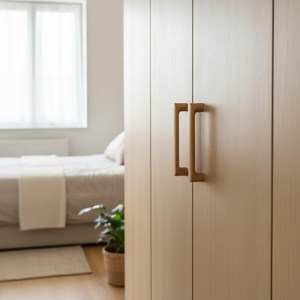 Modern Linear Wooden Cabinet <b>Pulls</b> Japandi Style <b>Drawer</b> Hardware Natural Wood Kitchen Cabinet Handles Contemporary Wooden Bar - Product Image 3