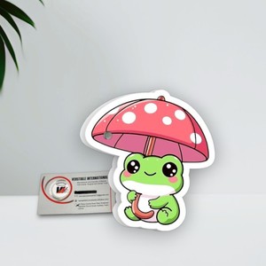 Outil de beauté écologique en acrylique de haute qualité pour extensions de cils, motif grenouille avec parapluie champignon, papillon et fleur - Product Image 3