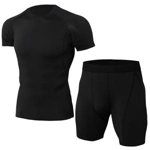 Conjunto de Pantalones Cortos Deportivos de Compresión Ligeros y Transpirables para Hombre, Camisetas de Yoga de Secado Rápido, Ropa Deportiva Ajustada - Product Image 1