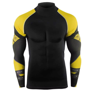 Men's Quick Dry Stretch Fitness Undershirt Long Half Sleeve Rash Guard Sublimated Compression Short Sleeves Swim Wear Fabric - Product Image 6