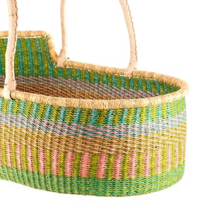 Vintage <b>soft</b>-toned horizontal accent natural handle seagrass changing <b>basket</b> containing durable rattan changing kid <b>basket</b> - Product Image 3