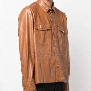 Custom Design <b>Cowboy</b> Leather <b>Shirt</b> Premium Leather Material <b>Cowboy</b> Leather <b>Shirt</b> Durable Craftsmanship Fashion Style - Product Image 3