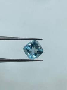 Aigue-marine naturelle bleu ciel carrée, pierre précieuse en vrac pour bague, taille élégante 7,50x7,60mm 1,75 carats, pierre de bijouterie de créateur par Exporter - Product Image 6
