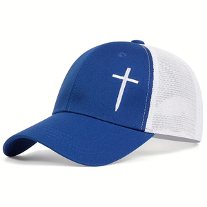 Gorras de béisbol unisex con bordado de cruz, estilo hip hop, ajustables para exteriores, para las cuatro estaciones, sombrero casual con protección solar, 100% común - Product Image 3
