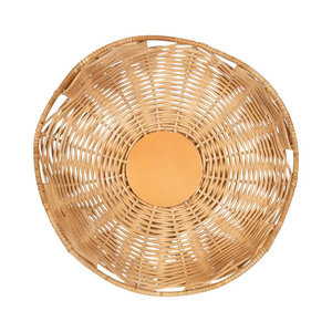 Artisanal Scalloped Rattan Pedestal <b>Bowl</b>, Handwoven Wicker Fruit Basket for Elegant Table Centerpieces - Product Image 5