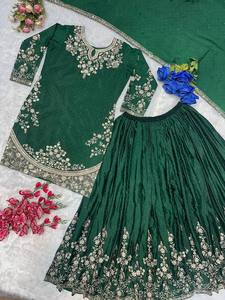 Traje Salwar Kameez Bordado Estilo Pakistaní |   Conjunto de Kurta y Palazzo Azul Turquesa para Fiestas - Product Image 4