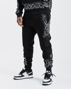 Ensemble survêtement décontracté homme en molleton de coton avec impression sérigraphiée OEM personnalisée, style streetwear vintage délavé, comprenant un sweat à capuche et un pantalon de jogging - Product Image 5