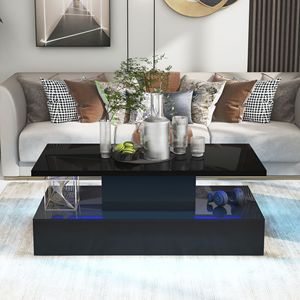 Tavolino da Caffè dal Design Industriale Moderno con Illuminazione LED a 16 Colori e Telecomando - Product Image 2