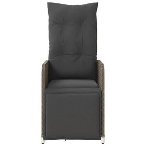 Juego de 2 Sillas de Jardín Reclinables de Ratán PE Gris con Acero con Recubrimiento en Polvo para Comodidad al Aire Libre - Product Image 4