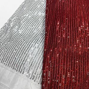 Tela de encaje bordada con lentejuelas de rejilla cuadrada premium, textil de malla a la moda para la confección de prendas de lujo. - Product Image 4