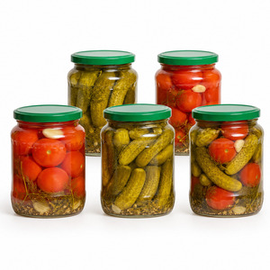 Vietnam Manufacturer Supply Hot Sale Special Offer <b>Pickled</b> Assorty Cucumber and Tomato Packed in 500ml Mason <b>Jar</b> - Product Image 1