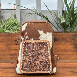 Sac à bandoulière en cuir repoussé à la main très vendu sac de poitrine en cuir de vachette véritable tendance pour femmes et hommes - Product Image 4