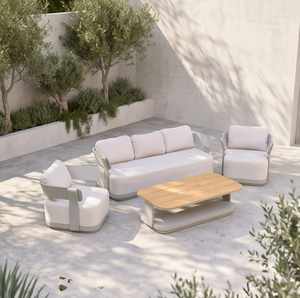 Modern Outdoor Yora <b>Sofa</b> <b>Set</b> with Waterproof Cushions Aluminum Frame Contemporary Design for Garden Patio Furniture - Product Image 6