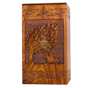 AYAANS Rosewood wooden Hand Carved Wooden Hot Selling cremation Urn Box for Adult Ashes Wholesale Cremation Urns (6X6X11)IN - Product Image 3