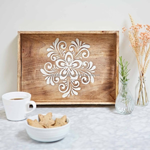 Plateau de service en bois très vendu pour des présentations de table élégantes et une décoration de la maison et du restaurant en provenance d'Inde - Product Image 2