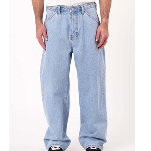 Jean en denim vintage pour homme, coupe droite, taille mi-haute, respirant, 100 % coton, léger, vente en gros, OEM, prix abordable - Product Image 1