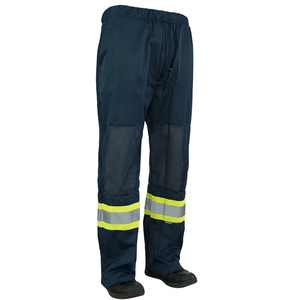 ADDAHAR ENTERPRISES Men's <b>Black</b> Workwear <b>Pants</b> Reflective Stripes Straight Fit Midweight Corduroy Eco-Friendly Waterproof Casual - Product Image 6