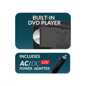 TV AC/DC intelligente VDAA DLED de 24 pouces avec lecteur DVD intégré et adaptateur de voiture 12V pour le divertissement en déplacement - Product Image 2