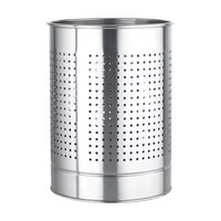 Poubelle cylindrique noire en métal écologique moderne à mailles, ouverture supérieure, pour usage intérieur/extérieur, corbeille à papier domestique