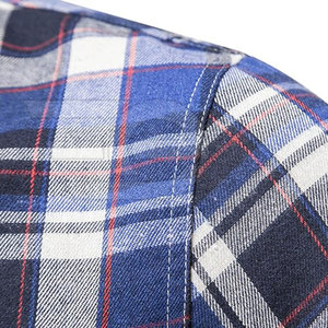 เสื้อเชิ้ตผ้าแฟลนเนลผู้ชาย ลายสก็อต แขนยาว ผ้าฝ้าย นุ่ม สบาย ติดกระดุม แฟชั่น เสื้อทำงานกลางแจ้ง - Product Image 4