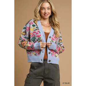Cárdigan abotonado de punto floral para mujer Umgee - Product Image 5