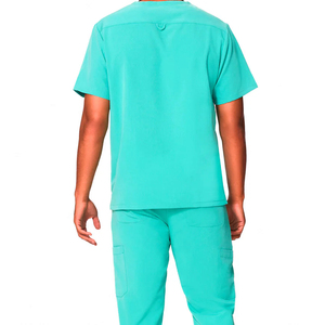 Tenue d'hôpital confortable pour hommes, blouses d'infirmier de haute qualité, personnalisables, design uni, avec poches, respirantes. - Product Image 5
