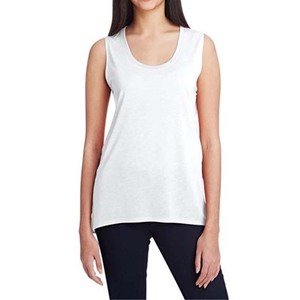 Débardeur pour femme en corail, col rond, 100% polyester, tricoté, respirant, décontracté, couleur unie, sans manches - Product Image 2